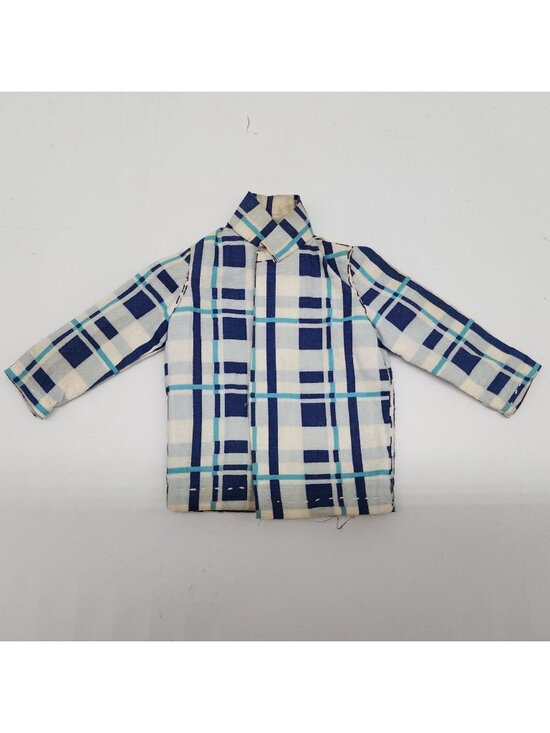 None Other - Vintage 1960s Handmade Checkered Shirt Suitable for Ken Doll Clothes